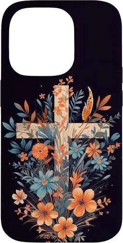 Miniatura 17 de Boho Floral Christian Cross Jesus God Wild Flower Women Case for iPhone 16
