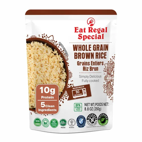 Miniatura 10 de Eat Regal Arroz negro Microondas listo para comer en grano de superalimento de 1.5 minutos Siempre esponjoso y sin grumos 0.33 oz de proteína