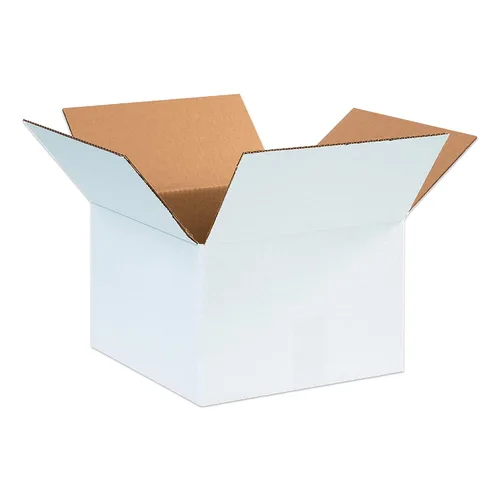 Box USA Caja de cartón corrugado 12128W de 12 pulgadas de largo x 12 pulgadas de ancho x 8 pulgadas de alto, color blanco, para envío, embalaje y