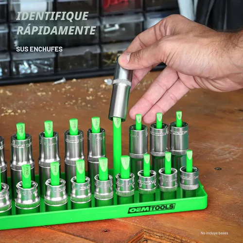 Miniatura 8 de OEMTOOLS 22233 Organizador de almacenamiento de herramientas para dados SAE y métricos, 6 organizadores de dados para dados de accionamiento
