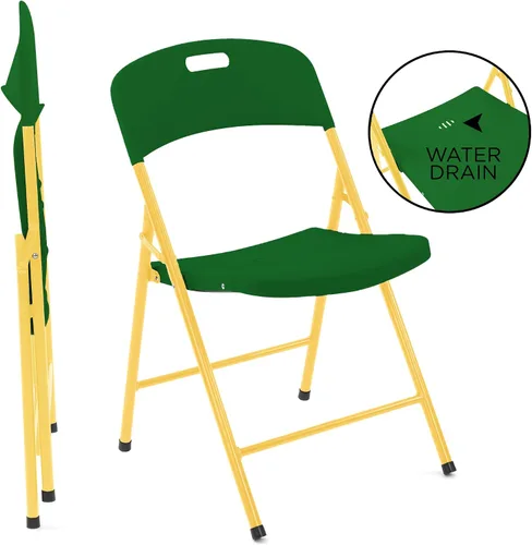 Miniatura 2 de Sillas plegables de plástico creativas (paquete de 4) – Sillas plegables portátiles y ligeras para interiores y exteriores, marco de acero utilizado