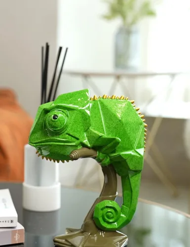 Miniatura 6 de Estatua de animales de lagarto, estatua de animal, decoración moderna, arte para el hogar, regalo para mesa, escritorio, estantería, poliresina