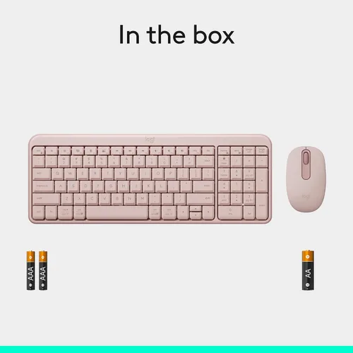 Miniatura 9 de Logitech MK250 Combo de Teclado y Ratón Inalámbrico Bluetooth: Conectividad Rápida y Fácil, Teclado Inalámbrico Compacto, Ratón Ambidiestro, Rosa