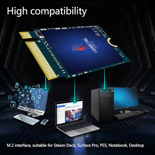 Miniatura 8 de GAMERKING Unidad interna de estado sólido M.2 2230 SSD NVMe PCIe 3.0 Gen 3X4 de 128 GB de alto rendimiento compatible con portátiles Steam Deck