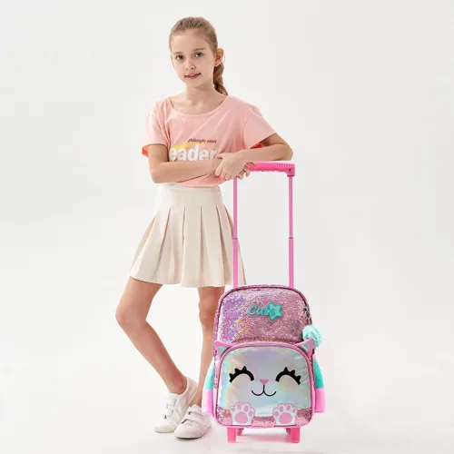 Miniatura 3 de Meetbelify Mochila con ruedas para niñas con ruedas para niñas para escuela primaria