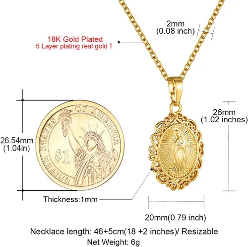 Miniatura 8 de GOLDCHIC JEWELRY Cruz INRI Crucifijo Colgante Collar, Virgen María Milagrosa Medalla Collares, Jesús Christain Jewelry