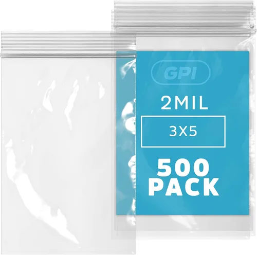 Miniatura 13 de 3" x 5," 2 Mil Claro Reclosable cierre de cremallera Lock Bolsas, caso de 1.000