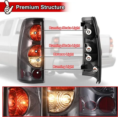 Miniatura 5 de Nixon Offroad Luces traseras para Chevy Silverado 1500 2500 3500 1999-2006 / GMC Sierra 1500 2500 3500 1999-2002 Luces traseras LED de repuesto