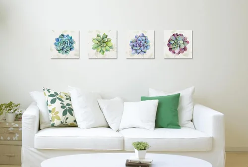 Miniatura 5 de Lienzo decorativo para pared, diseño de suculentas, plantas de cactus en acuarela, pósteres botánicos, cuadros florales, decoración de pared, 12 x