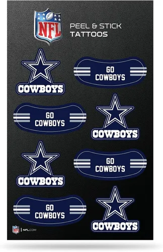 Miniatura 19 de Rico Industries NFL Footbal Peel & Stick Temporary Tattoos - Eye Black - Game Day Approved!