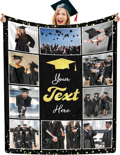 Miniatura 24 de Manta personalizada con collage de fotos, manta de fotos personalizada para graduados, manta personalizada, regalos para temporada de graduación
