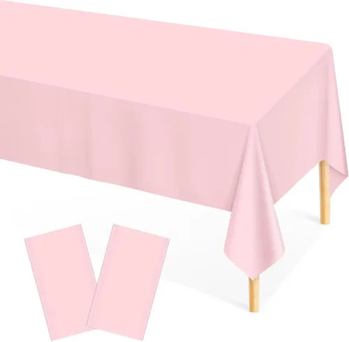 Miniatura 13 de Mulbozy Mantel de plástico color crema, desechables, paquete de 4, 54 x 108 pulgadas, manteles rectangulares de plástico beige para decoración