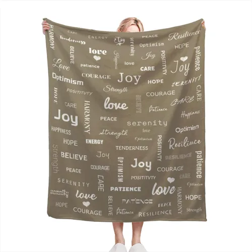 Miniatura 18 de Manta curativa, manta de regalo para mujeres y hombres, cálido regalo inspirador, manta de forro polar suave con energía positiva, comodidad, amor