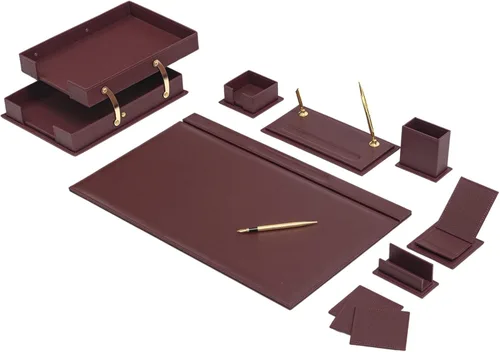 Miniatura 9 de MOOGCO Bonded Set - Accesorios de escritorio - Organizador de escritorio de cuero - Juego de cuero regenerado - Accesorios de escritorio de oficina