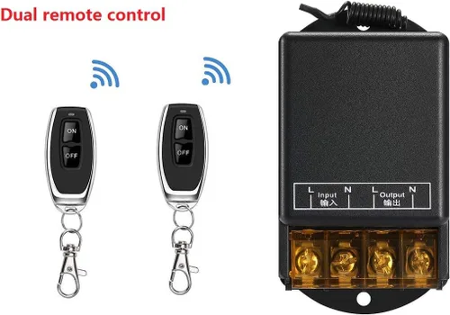 Miniatura 4 de Interruptor remoto inalámbrico, 110 V/120 V/240 V/30 A Relé Interruptor RF inalámbrico para electrodomésticos, bomba, luces de techo y equipos Negro