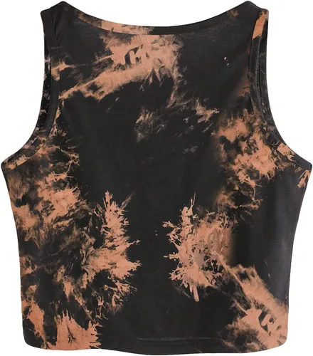 Miniatura 2 de Remidoo Camiseta sin mangas para mujer, estilo casual, con gráficos, recortada, cuello redondo