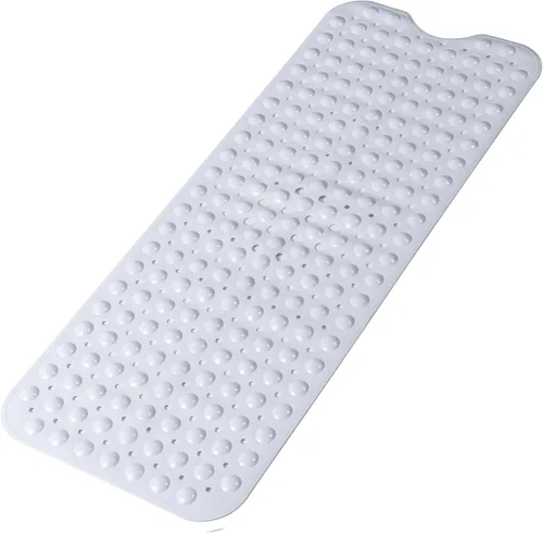 Miniatura 8 de Tapetes para bañera y ducha, tapete de baño antideslizante de 28 x 15 pulgadas, tapete para bañera lavable a máquina con ventosas y orificios