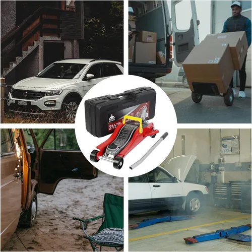 Miniatura 8 de Jack Boss Gato Hidráulico de Carrito de Piso de 2.5 Toneladas (5500 Libras) de Perfil Bajo con Estuche de Almacenamiento Portátil, Rango de Rojo