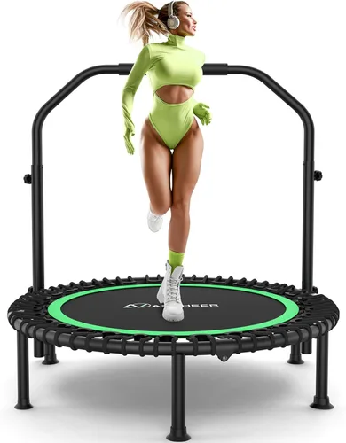ANCHEER Rebounder Trampoline 40"/48" Bungee Rebounder with 4-Level Adjustable Handle, Max 400-450 LBS Heavy-Duty Fitness Trampoline, Waterproof
