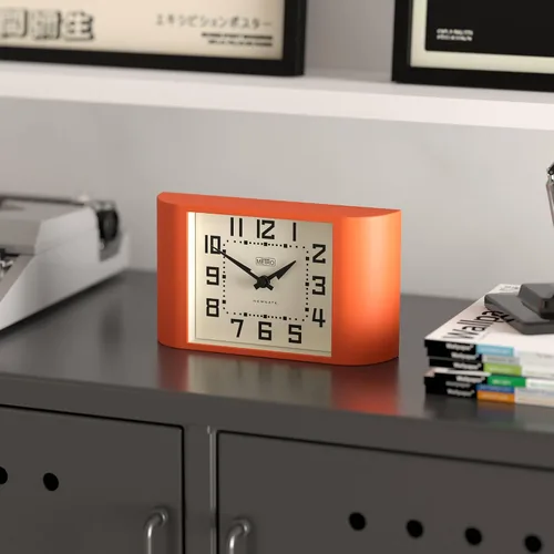 Miniatura 4 de NEWGATE® Mini reloj de escritorio Metro Reloj de repisa retro Negro Estilo de mediados de siglo para escritorio, mesa, estante o mesita