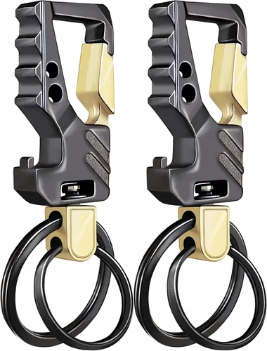 GABOX Llavero EDC Anillo Abrebotellas Auto Portar Clave Táctico Mosquetón Llavero Clip Llaveros Porte-Clés