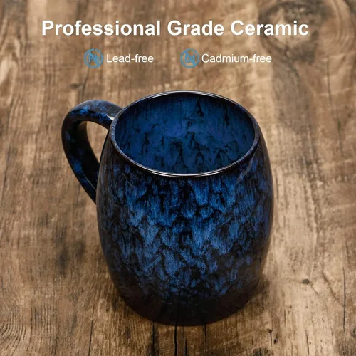 Miniatura 3 de Taza de café grande de cerámica de 21 onzas, 600ml taza de té grande de cerámica hecha a mano para oficina y hogar, apta para microondas