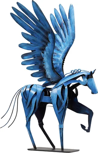 Miniatura 6 de SunBlogs Art Estatua de caballo hecha a mano - Decoración rústica única para oficina y hogar - Escultura de metal pintada a mano - Regalo artesanal