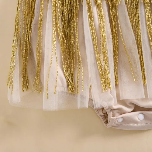 Miniatura 34 de Sasaerucure Traje de verano para bebé niña, sin mangas, mameluco de encaje tutú, mameluco de una pieza con volantes