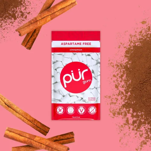 Miniatura 4 de PUR - Chicle de sabor canela elaborado con 100 % xilitol, sin azúcar, aspartamo ni transgénicos, vegano, 55 chicles (paquete de 6 unidades)