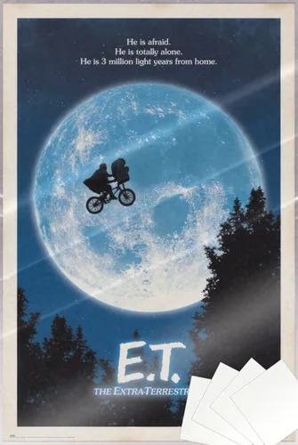 Miniatura 8 de E.T. The Extraterrestre - Póster de película (estilo regular, bicicleta y luna) (tamaño: 24 x 36 pulgadas) (póster laminado)