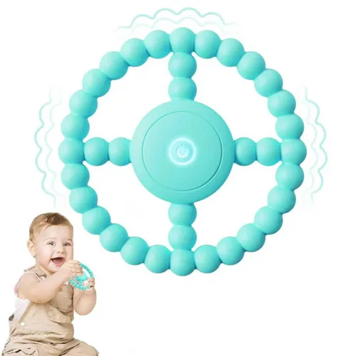 Miniatura 10 de Juguete sensorial vibratorio para masticar, mordedor, juguetes para la dentición para bebés de 6 a 12 de 8 a 18 meses, juguetes sensoriales para Azul