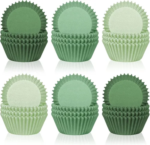 Miniatura 8 de Whaline 600 Piezas Forros Azules para Cupcakes Degradado Azul Portadores de Moldes para Hornear Envoltorios para Cupcakes Forros para Muffins
