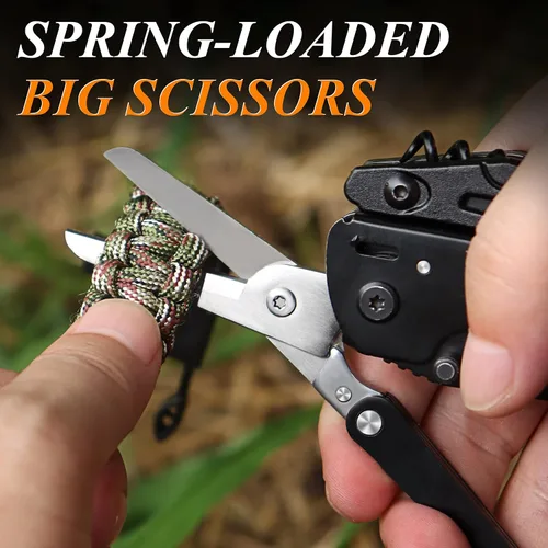 Miniatura 7 de RoverTac, navaja multiuso de bolsillo, cuchillo táctico para campamento y supervivencia, regalos para hombres, papá, esposo, multiherramienta de 18