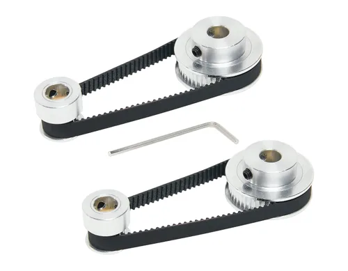 Miniatura 11 de Juego de 2 piezas 2GT Polea de distribución de aluminio 20 y 36 dientes 5 mm de orificio Rueda sincrónica con 2 piezas Longitud de 200 mm, ancho