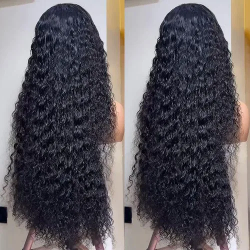 Miniatura 6 de Pelucas para mujeres negras, pelucas de encaje frontal de 13x6 Water Wave, pelucas sintéticas HD con encaje frontal, línea capilar natural