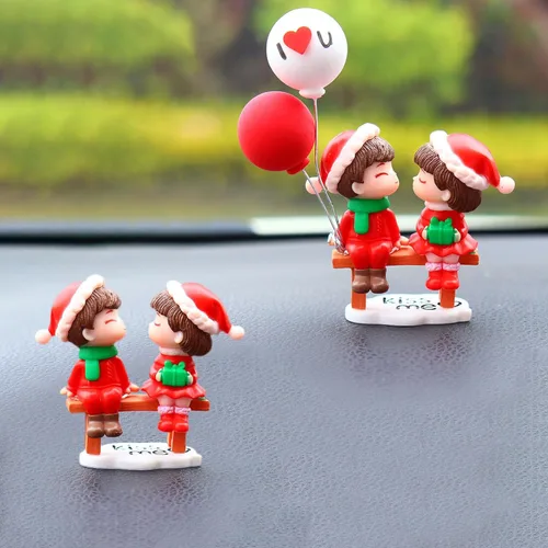 Miniatura 13 de Lindos adornos para parejas, decoración de automóvil, decoración de automóvil para pareja, figuras de acción de caricaturas para parejas, accesorios