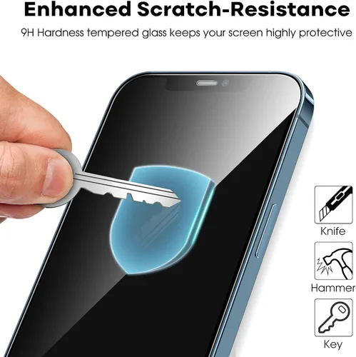 Miniatura 5 de JETech Protector de pantalla de cobertura completa para iPhone 12 Pro Max de 6.7 pulgadas, película de vidrio templado con herramienta de fácil