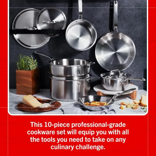 Miniatura 8 de Heritage Steel Eater Series - Juego de utensilios de cocina de 10 piezas, fabricado en Estados Unidos, juego de utensilios de cocina de acero
