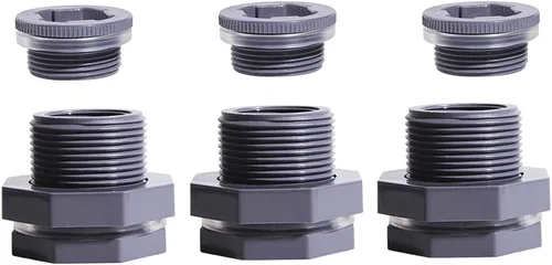 Miniatura 11 de Ququyi Adaptador de conector de tanque de agua de PVC de 2 pulgadas con tapones a granel para barriles de lluvia, acuarios, estanques (juego de 1)