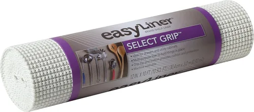 Forro marca Duck para estantes y fondos de cajón, Select Grip EasyLiner, no adhesivo, 12 pulgadas x 10 pies, blanco, 1359539