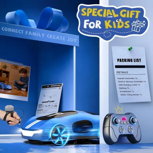 Miniatura 5 de AEROQUEST Coche de Control Remoto con Detección de Gestos, Coche de Acrobacias RC con Derrape con Luz, Spray y Sonido, 2.4GHz Juguetes RC