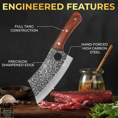 Miniatura 2 de SliceElite 2PCS Juego de Cuchillos de Chef Forjados a Mano Cuchillos Serbios y de Carnicero para Cortar Carne y Vegetales Cuchillo de Cocina