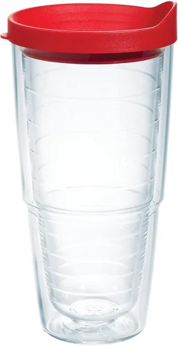 Miniatura 46 de Taza de viaje Tervis de doble pared transparente y colorida con tapa fabricada en Estados Unidos mantiene las bebidas frías y calientes, 24 onzas