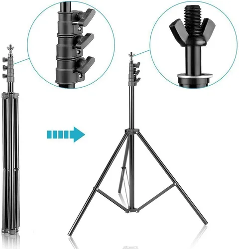 Miniatura 5 de HYJ-INC Sistema de soporte de fondo de fotografía ajustable de 10 pies x 8.5 pies, para estudio de fotografía y video, kit de soporte de fondo