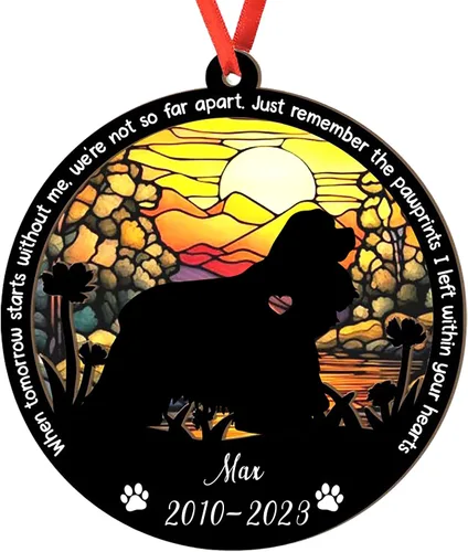 Miniatura 49 de Adorno personalizado para atrapasoles de sabueso afgano, adorno de Navidad de sabueso afgano – Regalo para perro amante, sabueso afgano