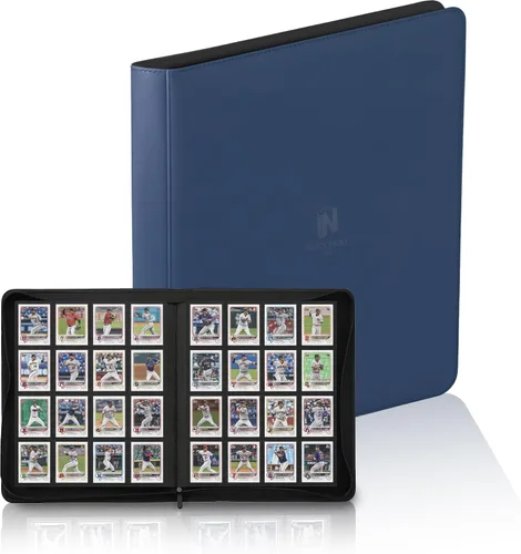 Miniatura 9 de Carpeta Premium de Tarjetas Coleccionables con más de 1000 bolsillos, Carpeta de 16 bolsillos sin anillo de carga lateral para cartas de Negro