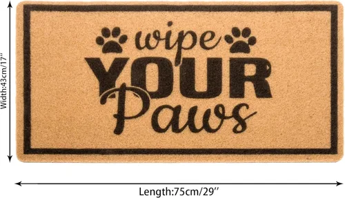 Miniatura 3 de Wipe-Your-Paws-Felpudo – Tapete de bienvenida con huella animal para exteriores e interiores, tapete divertido para puerta de entrada exterior