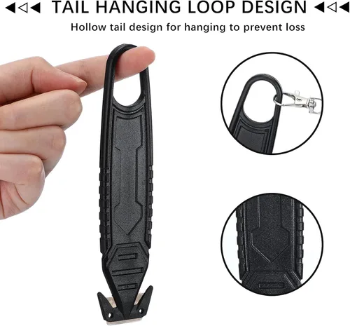 Miniatura 5 de Therwen Cuchillo cortador de caja de seguridad, 8 unidades, de acero inoxidable, abridor de paquetes con divisor de cinta para cartón, cartón