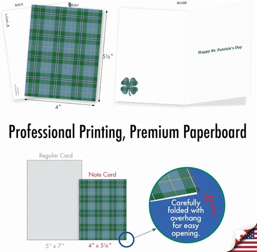 Miniatura 6 de The Best Card Company Juego de 20 tarjetas de notas del día de San Patricio a granel de 4 x 5.12 pulgadas con sobres (10 diseños, 2 de cada uno)