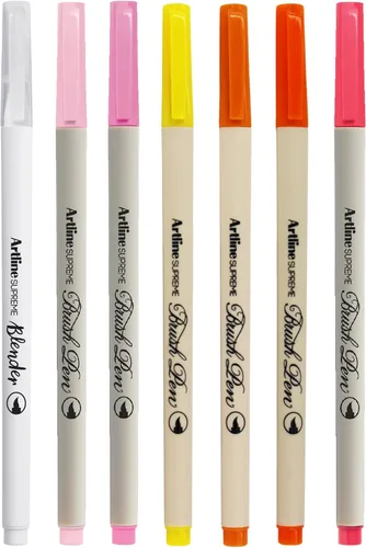 Artline SUPREME - Bolígrafos de pincel | Certificado AP seguro para niños | Tinta resistente a la desenfoque | EPFS-F | Punta de pincel flexible que